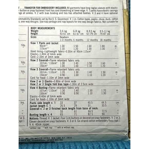 Simplicity pattern 5286 Baby blanket sleeper coverall pants hooded jacket - Picture 6 of 6